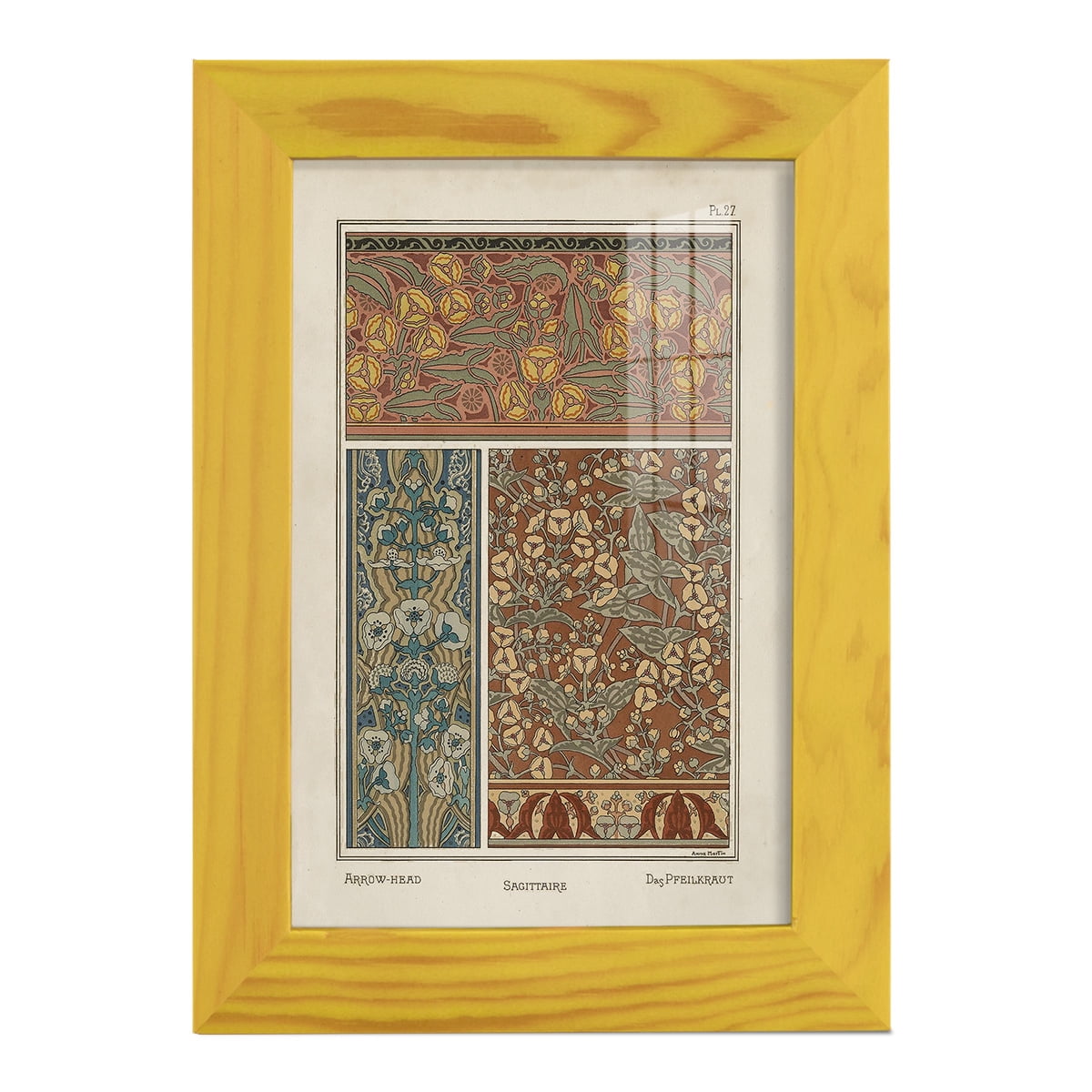 Nouveau Decorative II - Framed Print w/glass - Sunflower Yellow