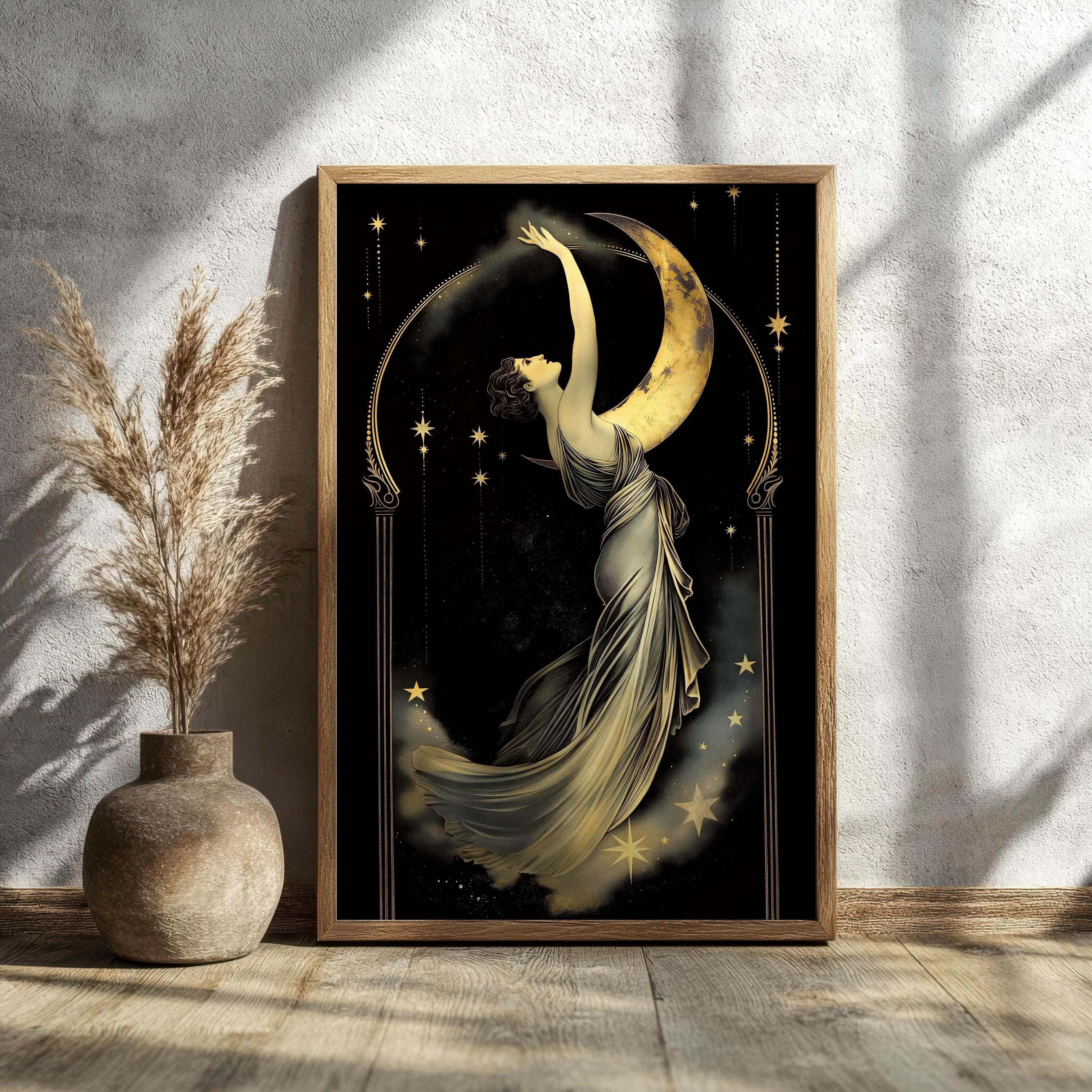 Nouveau Moon Goddess Vintage Celestial