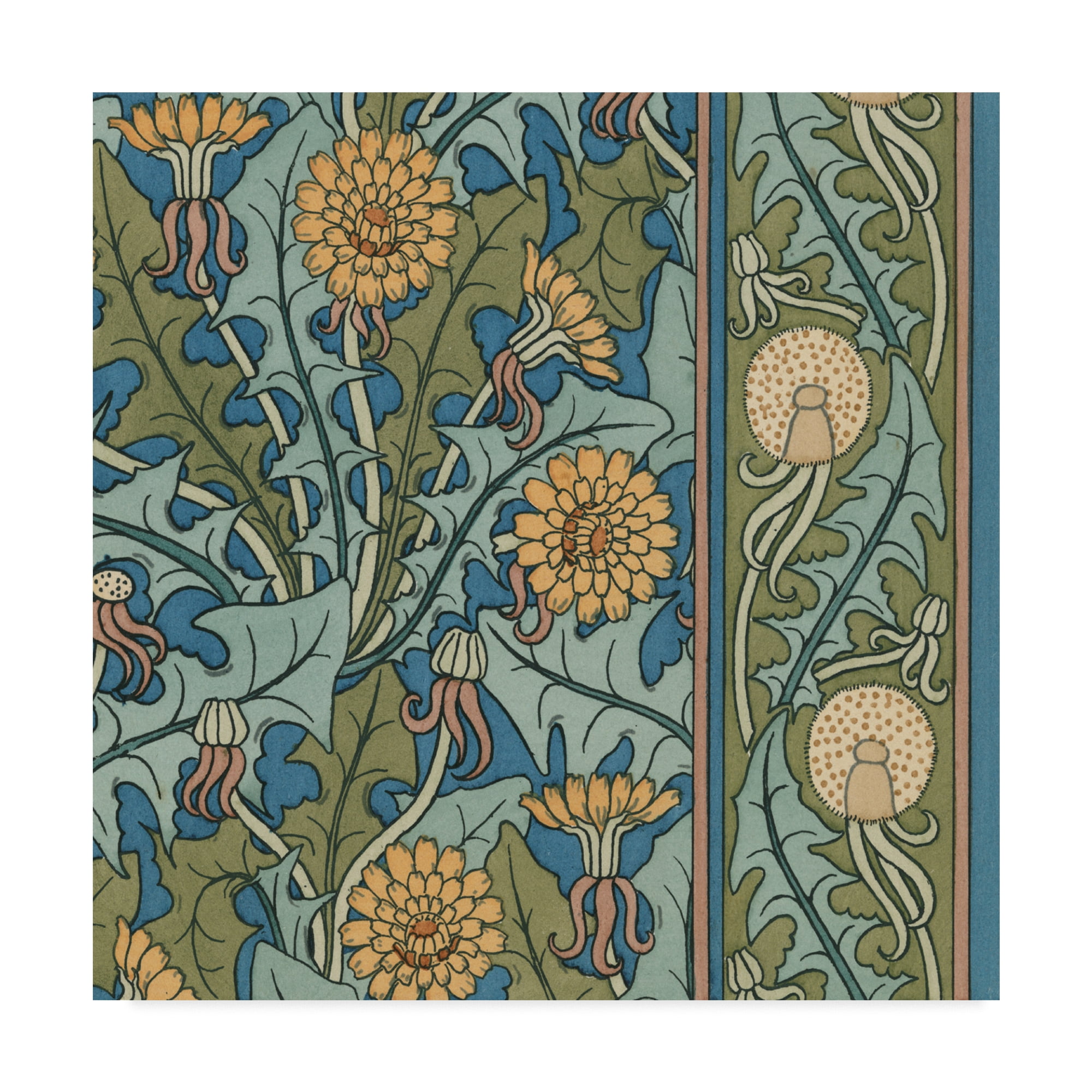 Nouveau Textile Motif IX' Canvas Art by Vision Studio
