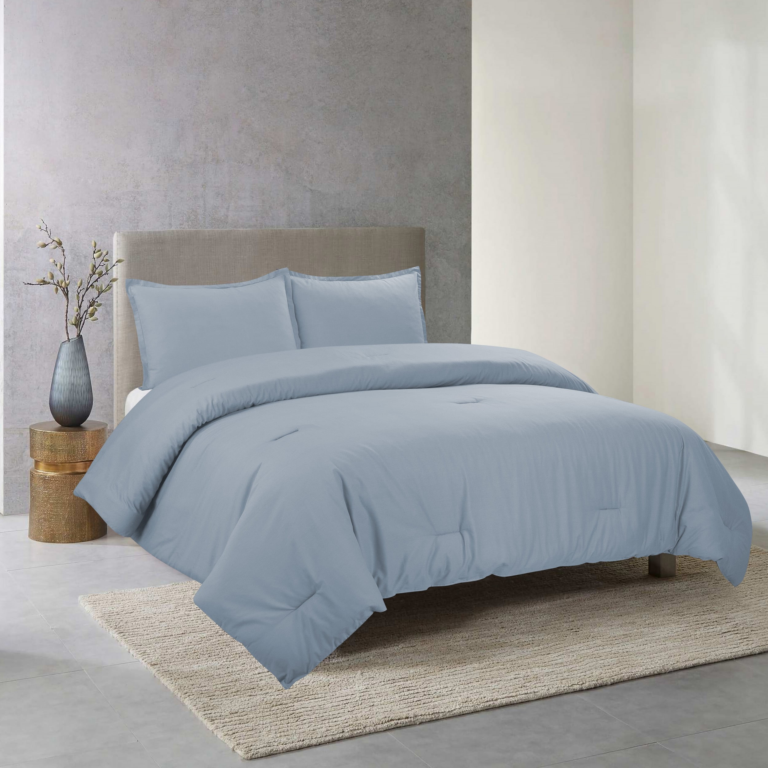 Light blue queen comforter set discount