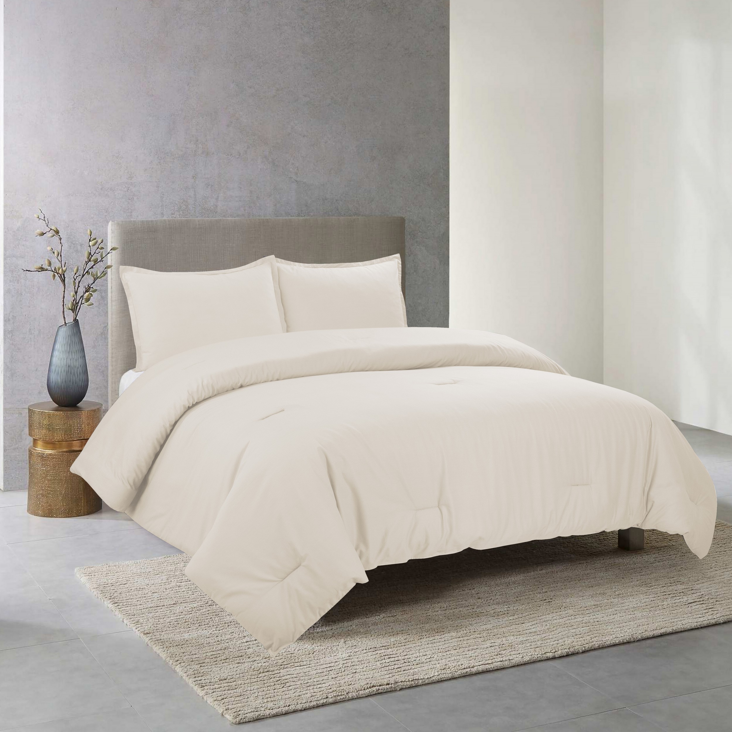 Nouvelle Home Perfectly Cotton Comforter Set Twin/Twin XL Ivory