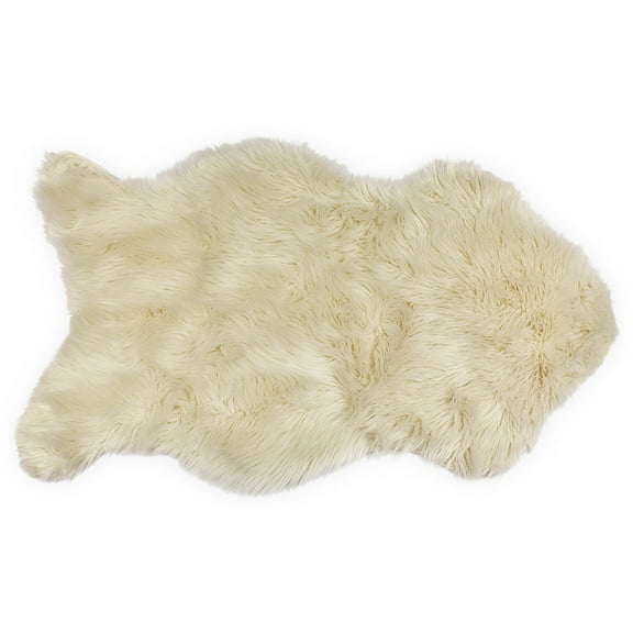 Nouvelle Legende® Faux Fur Sheepskin Premium Rug Single (23 in. X 40 in.) White