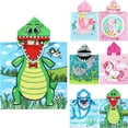 thumbnail image 1 of NovForth Dinosaur Kids Hooded Beach Towel Pool Bath Towel Soft Absorbent Poncho, 24" x 24", Green, 1 of 9