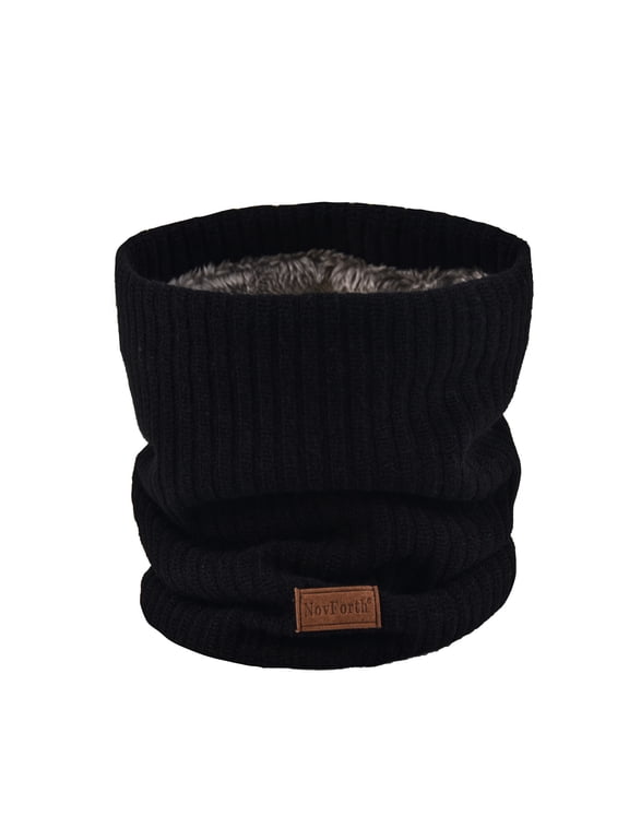 Winter Neck Warmer Men Ski, Neck Gaiter Face Scarf Women,Knitting Fleece Scarf Gaiter Mask, Thick Windproof Scarves,Black