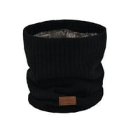 NovForth Winter Neck Warmer Men Ski, Neck Gaiter Face Scarf Women,Knitting Fleece Scarf Gaiter Mask, Thick Windproof Scarves,Black