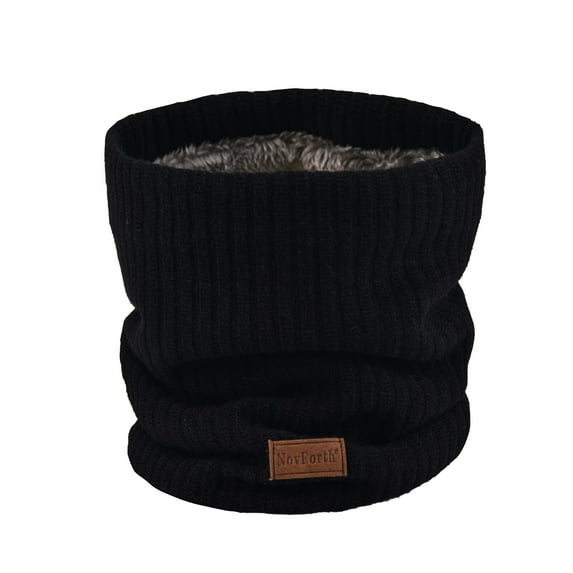 NovForth Winter Neck Warmer Men Ski, Neck Gaiter Face Scarf Women,Knitting Fleece Scarf Gaiter Mask, Thick Windproof Scarves,Black