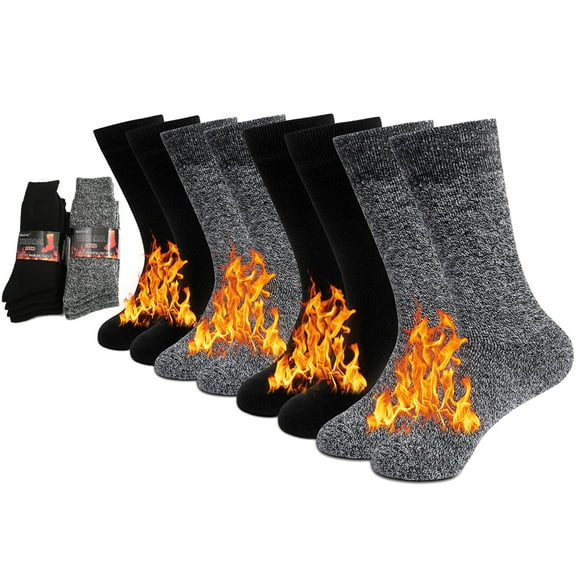 NovForth Winter Warm Thermal Socks for Men , Heated Socks for Women, Extra Thick Merino Wool Hiking Socks Crew Boot Socks,Perfect for extreme cold weather (2 pairs/4 pairs)