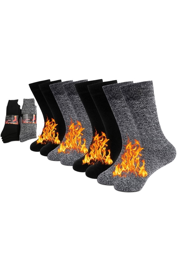 Winter Warm Thermal Socks for Men , Heated Socks for Women, Extra Thick Merino Wool Hiking Socks Crew Boot Socks,Perfect for extreme cold weather (2 pairs/4 pairs)