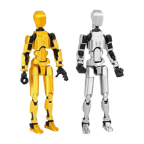 Nova 13 Action Figure Dummy 13 Action Figure, 3d Printed T13 Multi-Jointed Movable Robot, Desktop Decorations for Game Lovers Toys,2PC(Gold and silver)