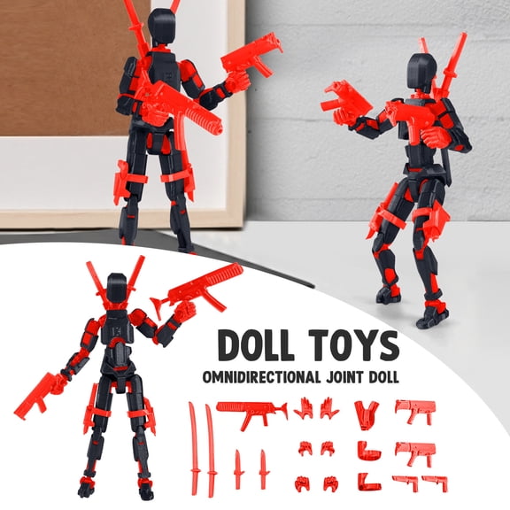 Nova 13 Action Figure Dummy 13 Action Figure, 3d Printed Toys Multi-Jointed Movable, T 13 Action Figure for Desktop Decorations,Creative Assembly And Decompression Toys Red