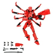 Nova 13 Action Figure Dummy 13 Action Figure, Poseable Action Figures with Weapons, T 13 Action Figure for Desktop Decorations,Creative Assembly And Decompression Toys Red