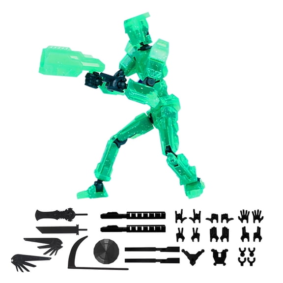 Nova 13 Action Figure Dummy 13 Action Figure, Poseable Action Figures with Weapons, T 13 Lucky Robo Dummy Nova 13 Action Figures-High Quality Green