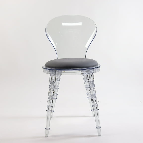 Nova 16.5 in. Indoor Gray Leatherette Padded Seat Finish Acrylic Chairs