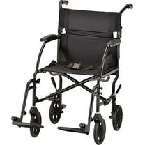 NOVA Medical Products Lightweight Transport Wheelchair, Black, 18 Inch, 18.5 Pound