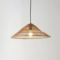 thumbnail image 1 of JONATHAN Y Nova 20.25" 1-Light Farmhouse Coastal Rattan 180" Cord Plug-In or Hardwired LED Pendant, Brown, 1 of 10