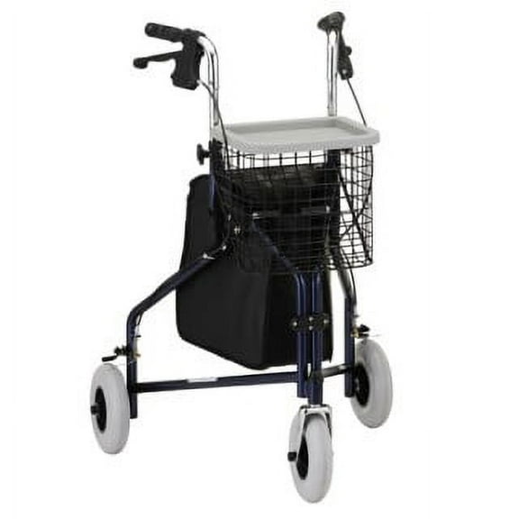 Nova 3 Wheel Walker For Seniors, Foldable, Rollator Walker With Three Wheels, Height Adjustable Handles< BLUE