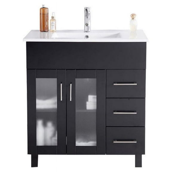 Nova 32 - Espresso Cabinet + Ceramic Basin Counter