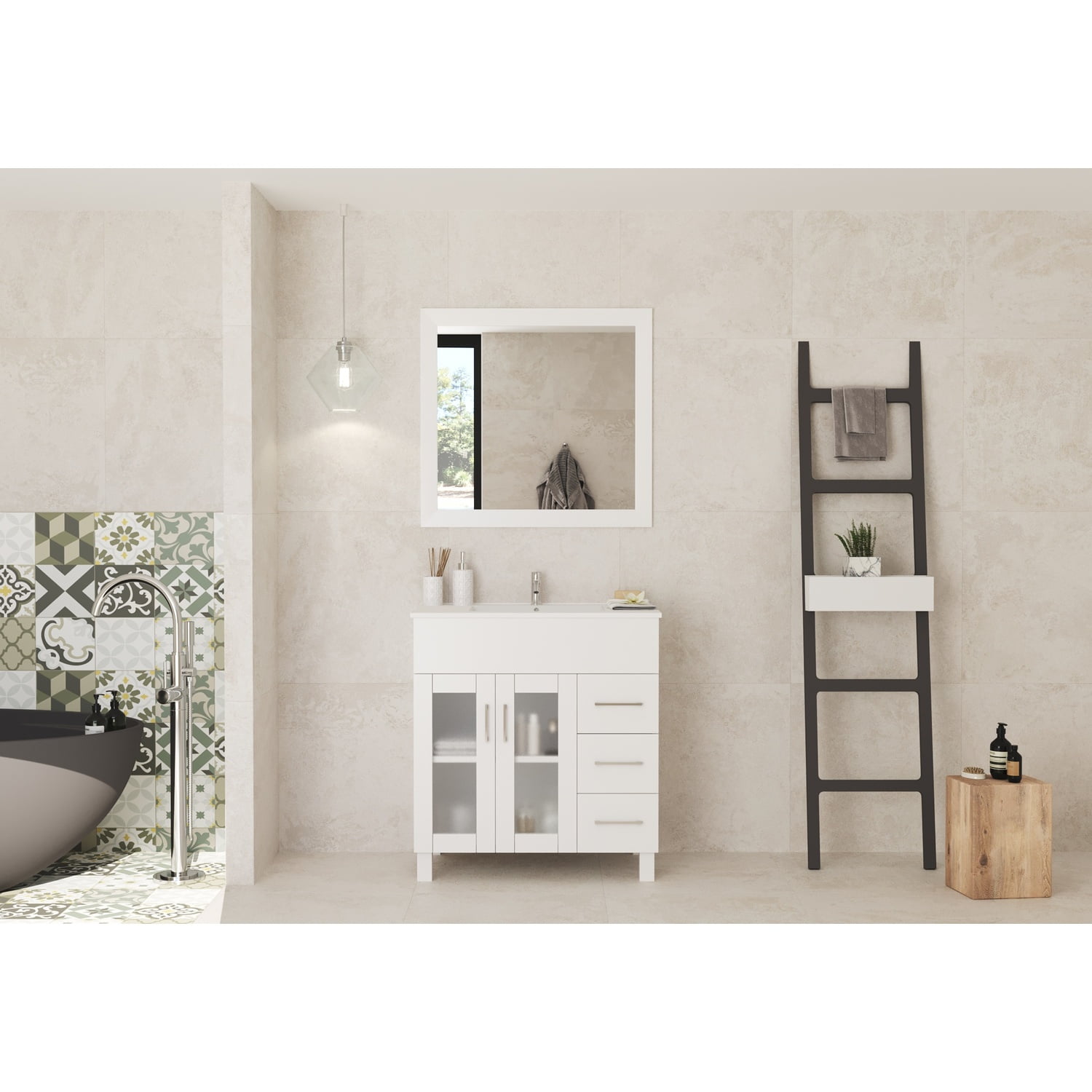 Nova 32'' White Ceramic Top Single Bathroom Vanity Set