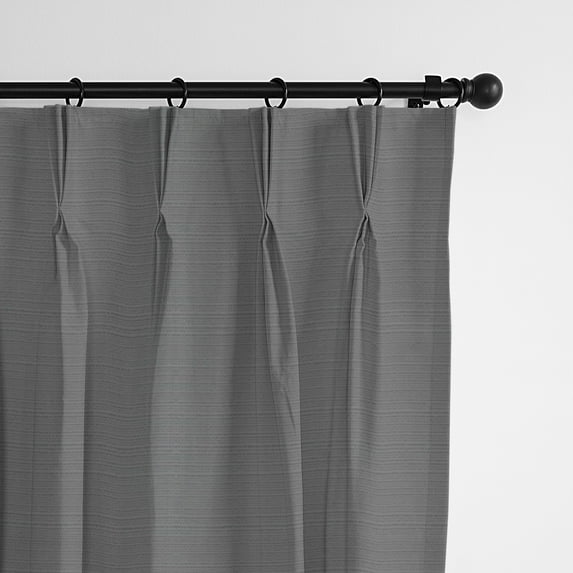 Nova Charcoal Pinch Pleat Drapery Panel - Pair 20"x144"