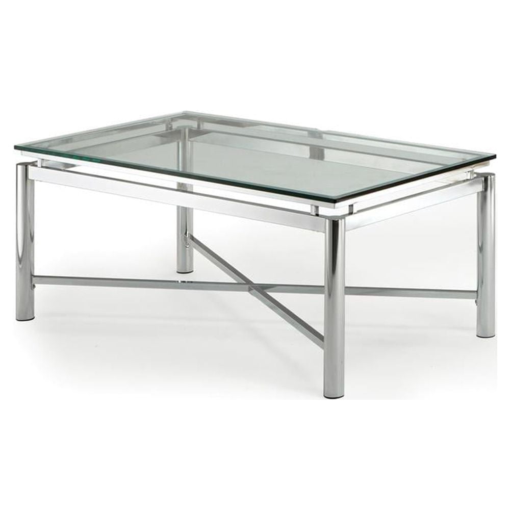 Nova Chrome Metal and Glass Cocktail Table