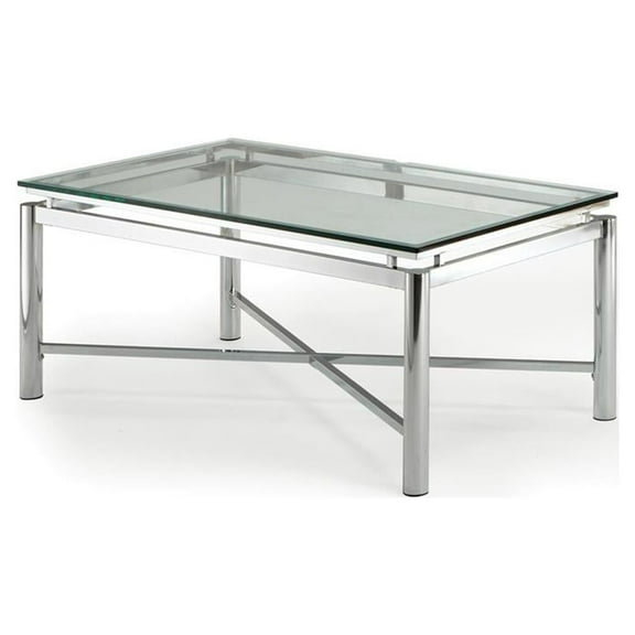 Nova Chrome Metal and Glass Cocktail Table