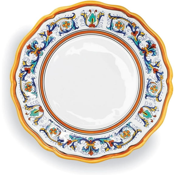 Nova Deruta Handcrafted Dinner Pte – 10.75" Italian-Made Earthenware, Hand-Painted Renaissance-Inspired Design, Vibrant Everyday & Special Occasion ware