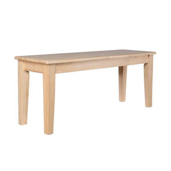 Benjara Nova Dining Bench- Shaker Style- Blonde Oak Brown Rubberwood- 44"