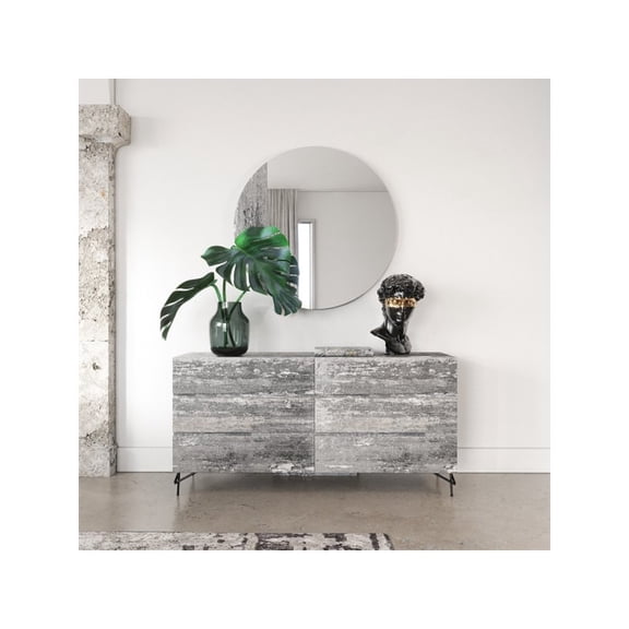 Nova Domus Aria - Italian Modern Multi Grey with texture Round Mirror