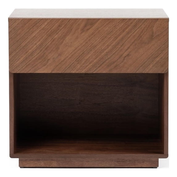 Nova Domus Kamela 1-Drawer Engineered Wood Nightstand in Walnut