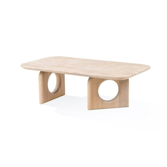 Nova Domus Osaka - Modern Faux Marble + Natural Ash Coffee Table