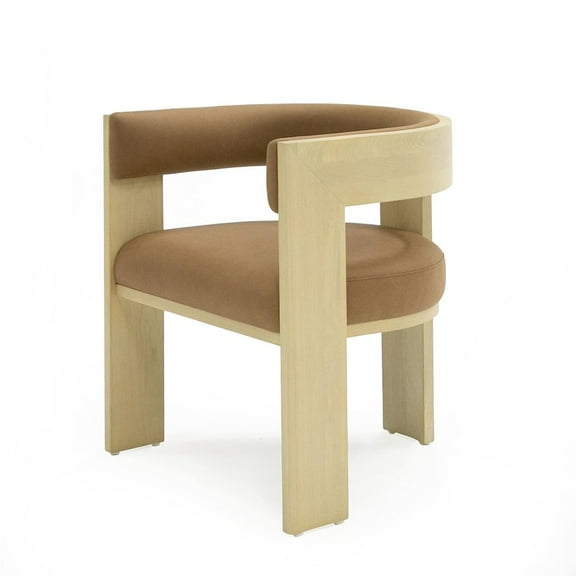 Nova Domus Osaka - Modern Natural Ash + Rust Fabric Dining Chair