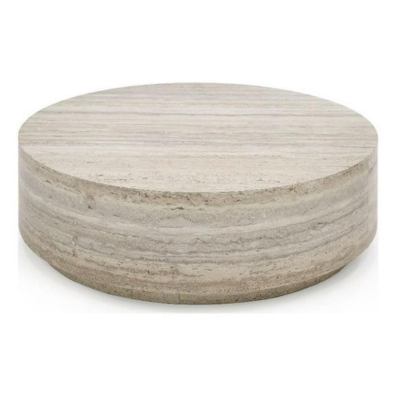 Nova Domus Roma - Modern Travertine Round Coffee Table