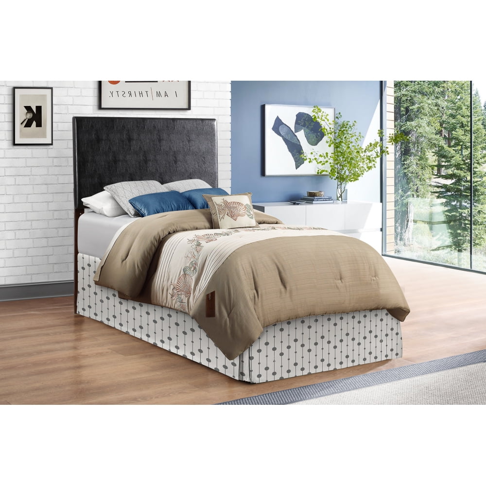 Black Faux Leather Upholstered Twin Headboard