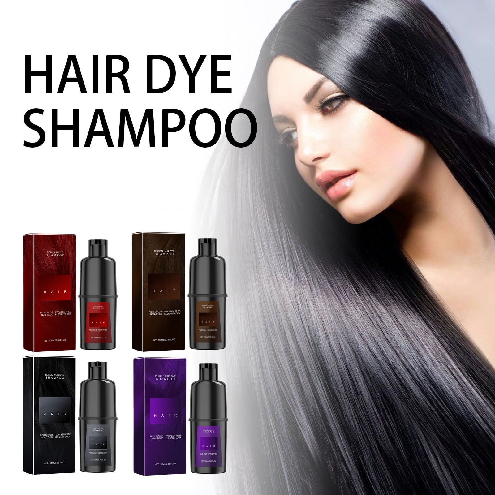 Nova Hair Dye Shampoo, Instant 3in1, Mild Natural Colored, Long Lasting for Women & Men