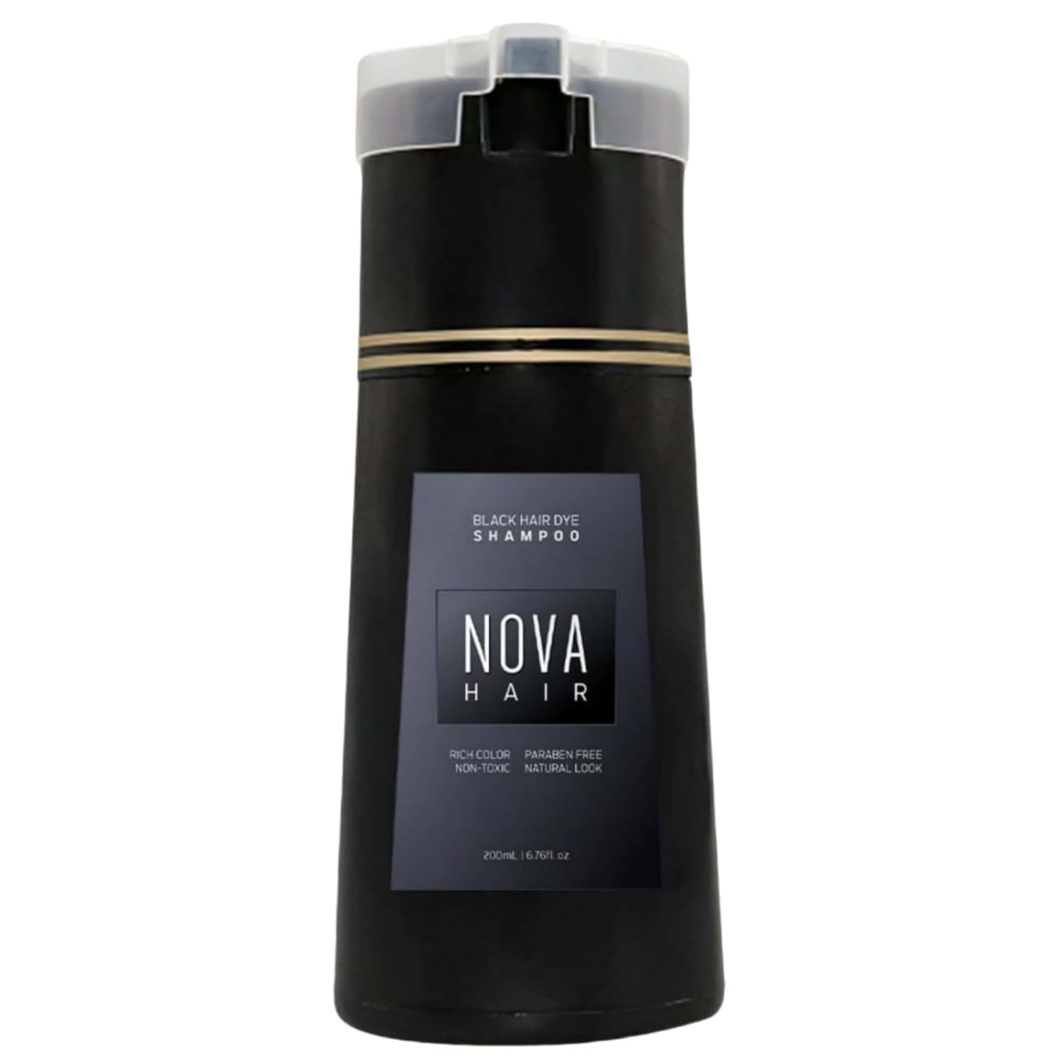 Nova Hair Dye Shampoo,Nova Hair Instant Dye Shampoo,Long Lasting Hair Color Shampoo for Women & Men (Black)