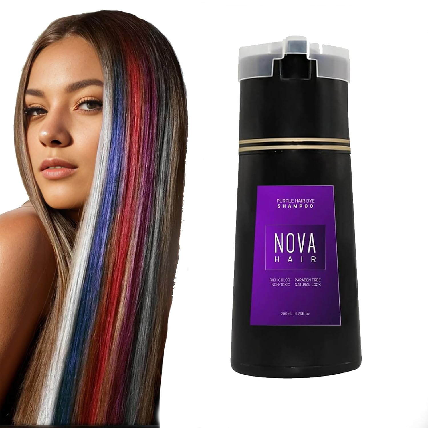Nova Hair Dye Shampoo, Nova Hair Instant Dye Shampoo (Purple)