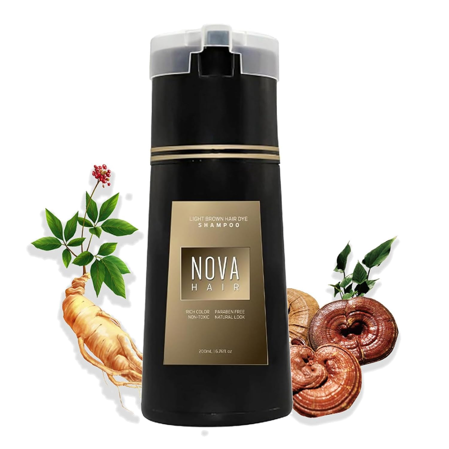 Nova Hair Instant Dye Shampoo, Nova Hair Dye Shampoo, Trynova Hair Shampoo, Nova Hair Dye Shampoo, Nova Hair Dye Shampoo for Men and Women (Light Brown)