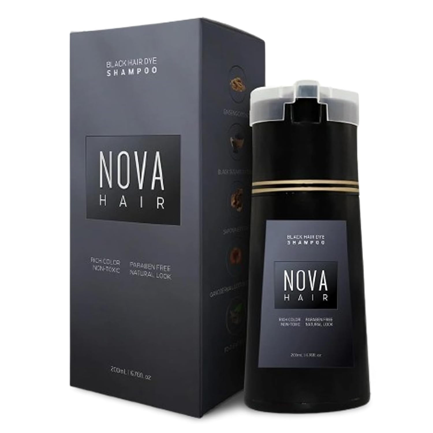 Shampoo, Instant Dye Shampoo, Color Correcting Shampoo, Hair Color Shampoo For Men & Women (Black)