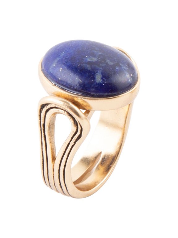 Nova Blue Lapis and Golden Bronze Oval Ring