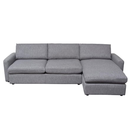 Diamond Sofa ARCADIAGR2PC 118 x 67 x 33 in. Arcadia Reversible Chaise Sectional with Feather Down Seating in Grey Fabric - 2 Piece
