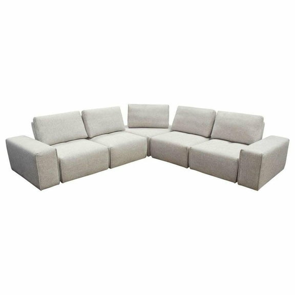 Jazz Modular 5-Seater Corner Sectional with Adjustable Backrests in Light Brown Fabric by Diamond Sofa