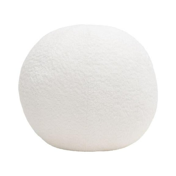 Diamond Sofa PILLOWBALLWH-LARGE 14 in. Single Round Accent Pillow Ball in White Faux Shearling