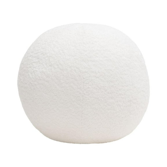 Nova Lifestyle Single 14" Round Accent Pillow Ball in White Faux Shearling by Diamond Sofa
