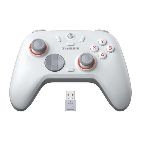 Nova Lite 2 Wireless PC Controller with Hall Effect Joysticks & Triggers 2.4G & Wired 1000Hz Polling Rate Remappable Buttons - Compatible with PC/Switch/Steam/Android (White)