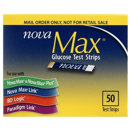 Nova Max Blood Glucose Test Strips - Box of 50 Test Strips