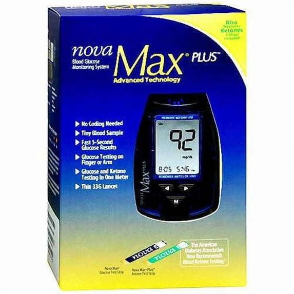 Nova Max Plus Blood Glucose Meter 4 Pack