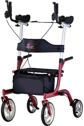 Medical Phoenix Rise UP Rollator - Upright Rolling Walker - Red