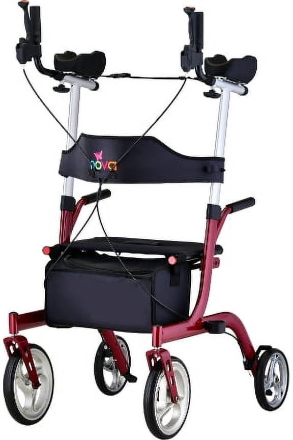Medical Phoenix Rise UP Rollator - Upright Rolling Walker - Red