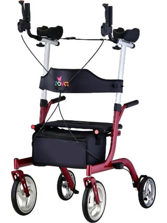 Medical Phoenix Rise UP Rollator - Upright Rolling Walker - Red
