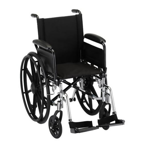 Nova MedicalProducts Healthcare 16" Lightweight Wheelchair with Full Arms and Footrests